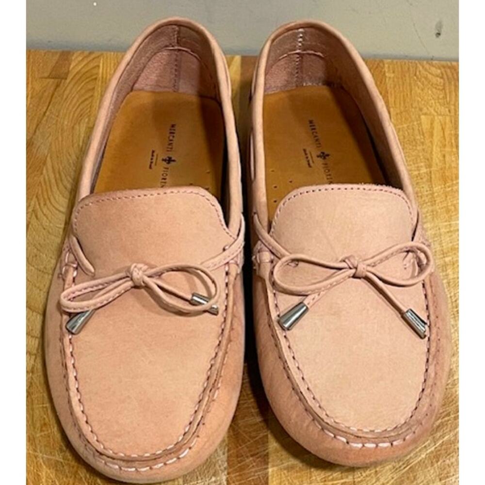 Mercanti Fiorentini Moccasin Driving Loafers Light Pink Suede Women's Sz 8.5 - Picture 2 of 10